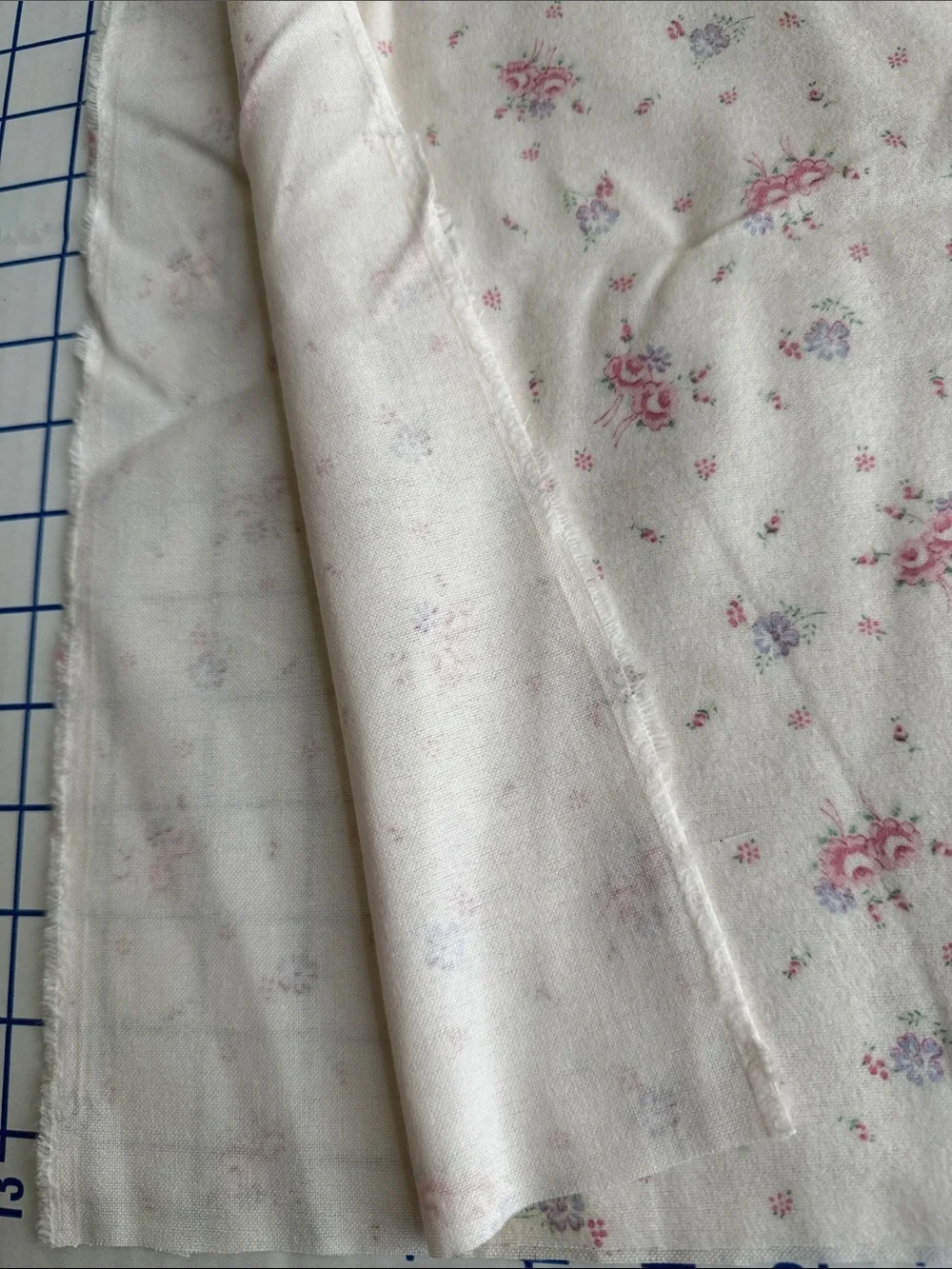 Vintage Style Floral Flannel Fabric Pink Roses Cottagecore 2 Yards x 44